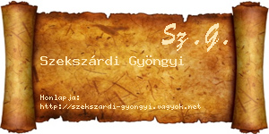 Szekszárdi Gyöngyi névjegykártya