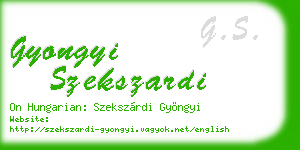 gyongyi szekszardi business card